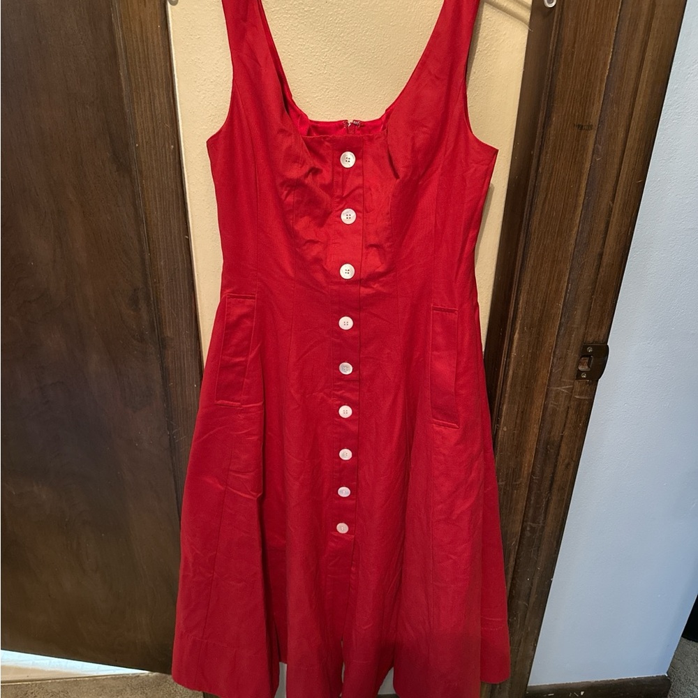 STAUD Red Sleeveless Dress